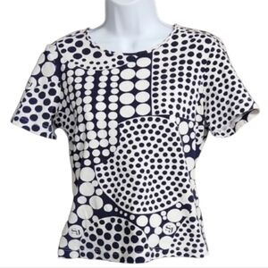 St John Vintage Black and White Polka Dot Top
